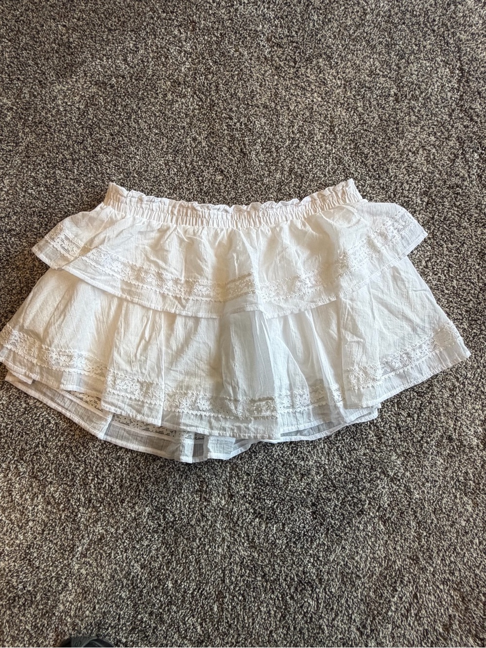 wild fable White Tiered Lace Mini Skirt